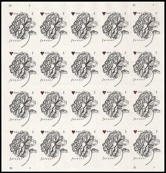 Primary product view showing the Wedding Vintage Rose Forever Stamps product
