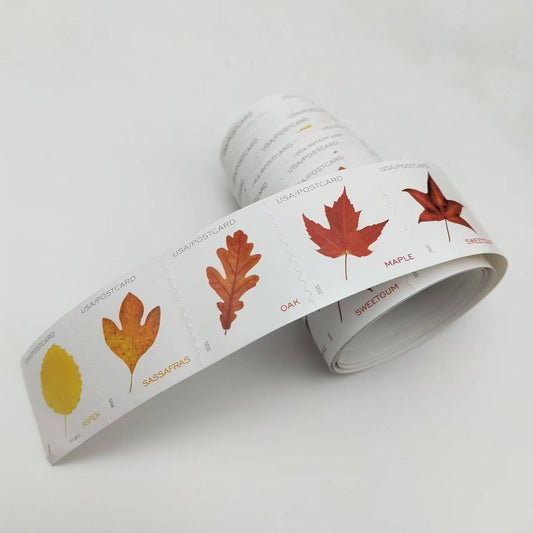 2025 Vibrant Leavea Postcard Rolls 100pcs