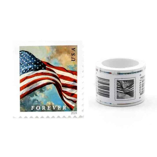 Primary product view showing the 2024 Flag Forever Stamps Rolls product