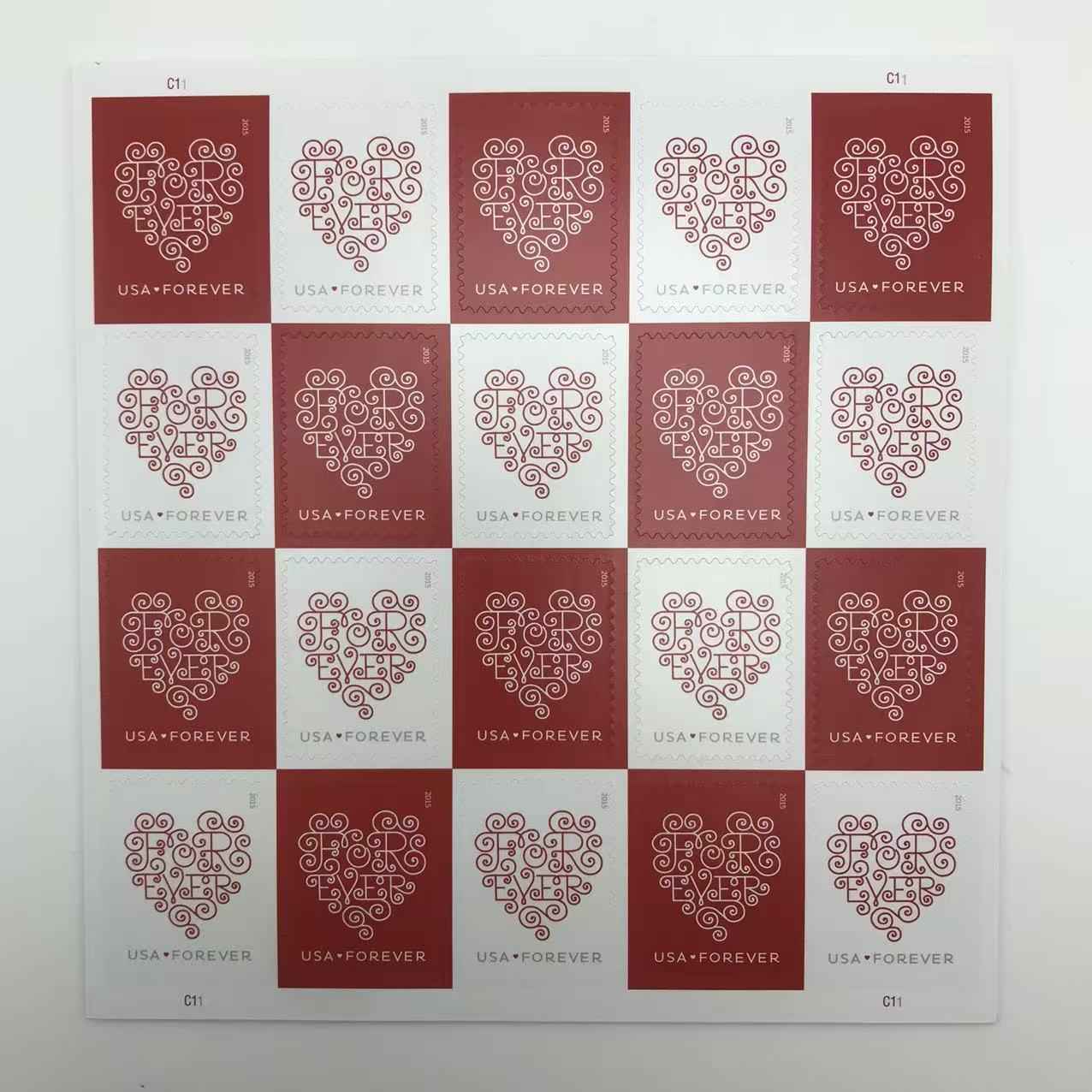 2015 Red and White Love Stamps 100pcs