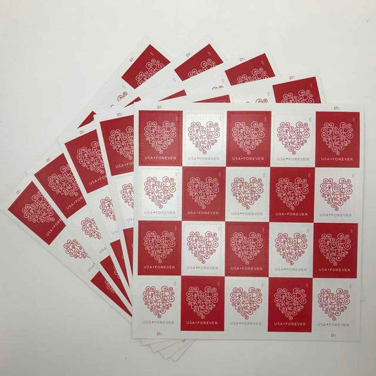 2015 Red and White Love Stamps 100pcs