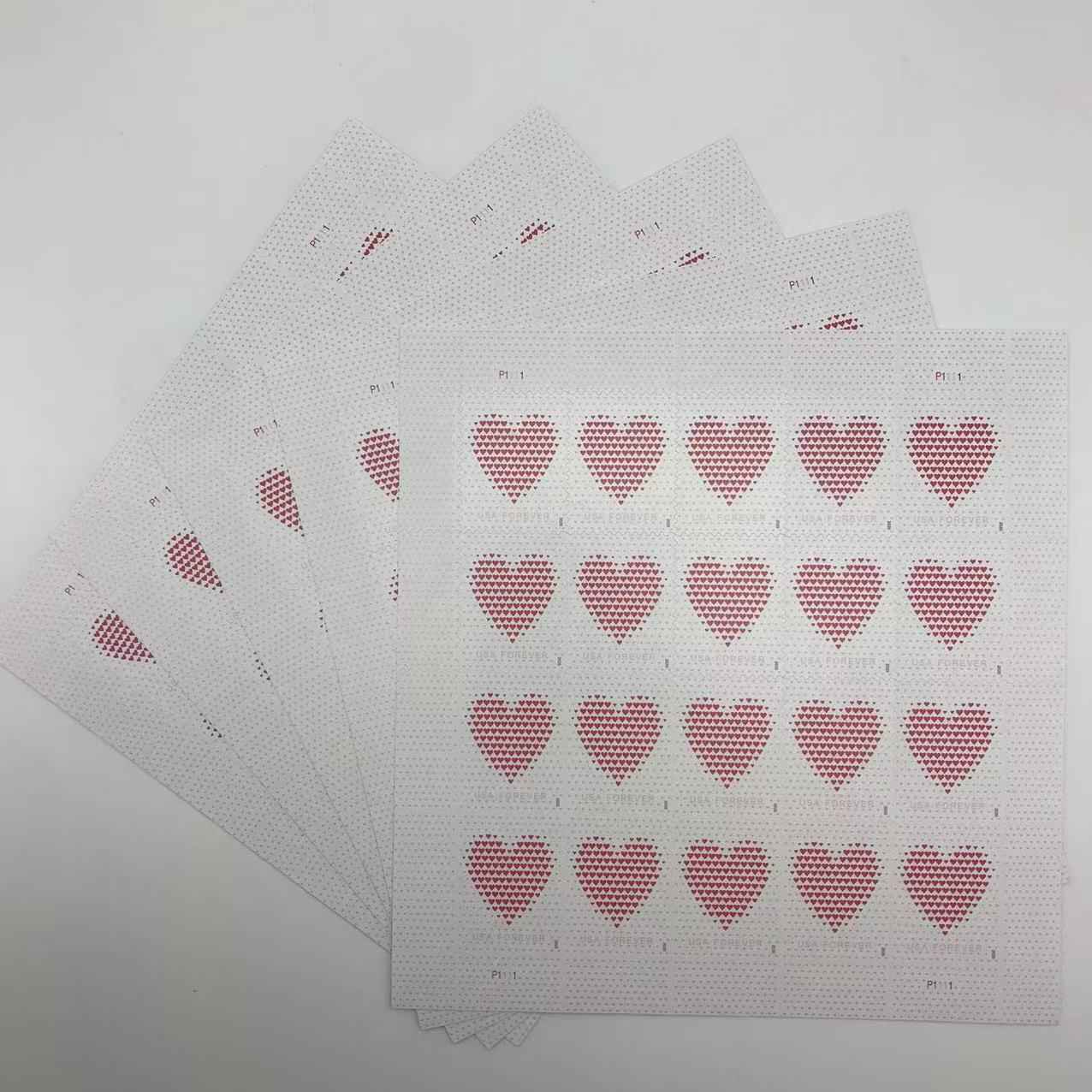 Made of Hearts Postage Stamps 100pcs