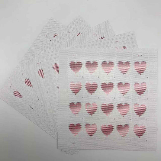 Made of Hearts Postage Stamps 100pcs