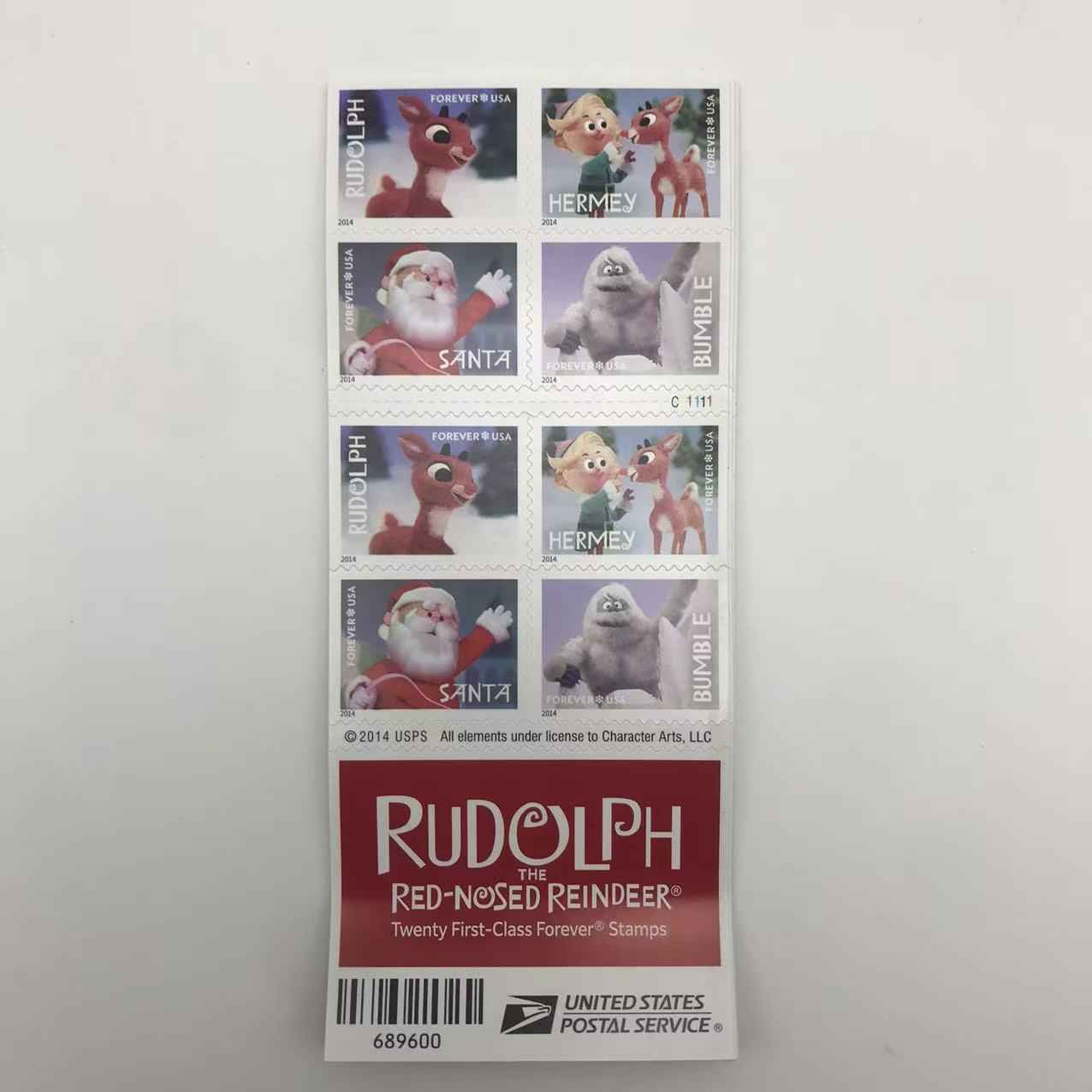 Rudolph Red Nosed Reindeer 2014 Forever Stamps 100pcs
