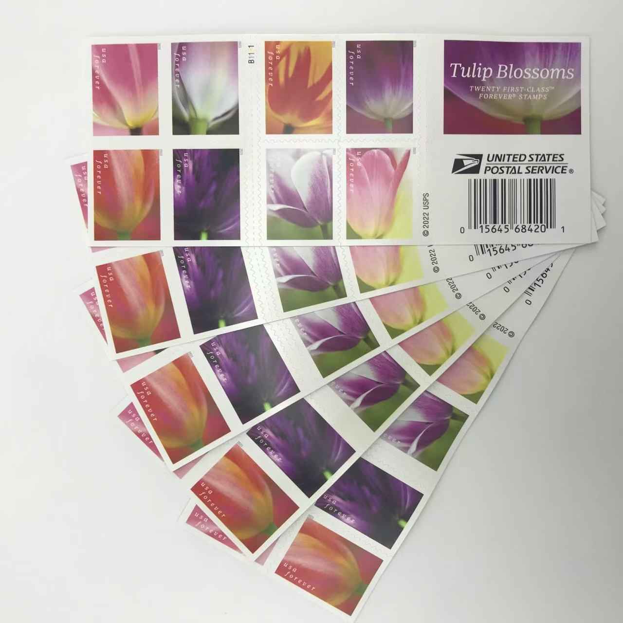 Tulips Blossom Forever Stamps 100pcs