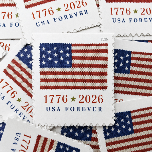 Additional product view showing the 2026 Flag Forever Stamps Rolls product