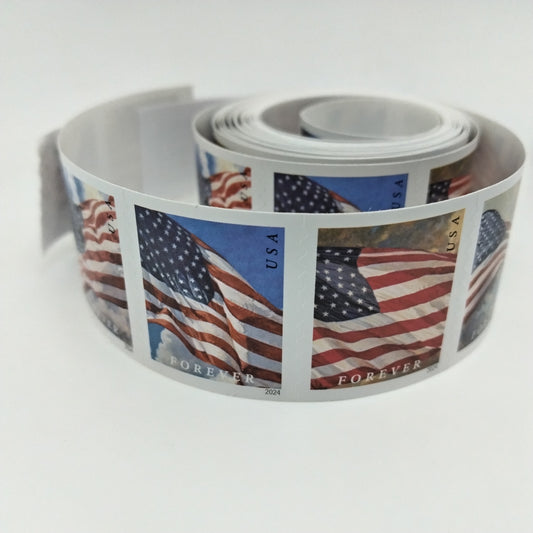 Third additional view showing the 2024 Flag Forever Stamps Rolls product