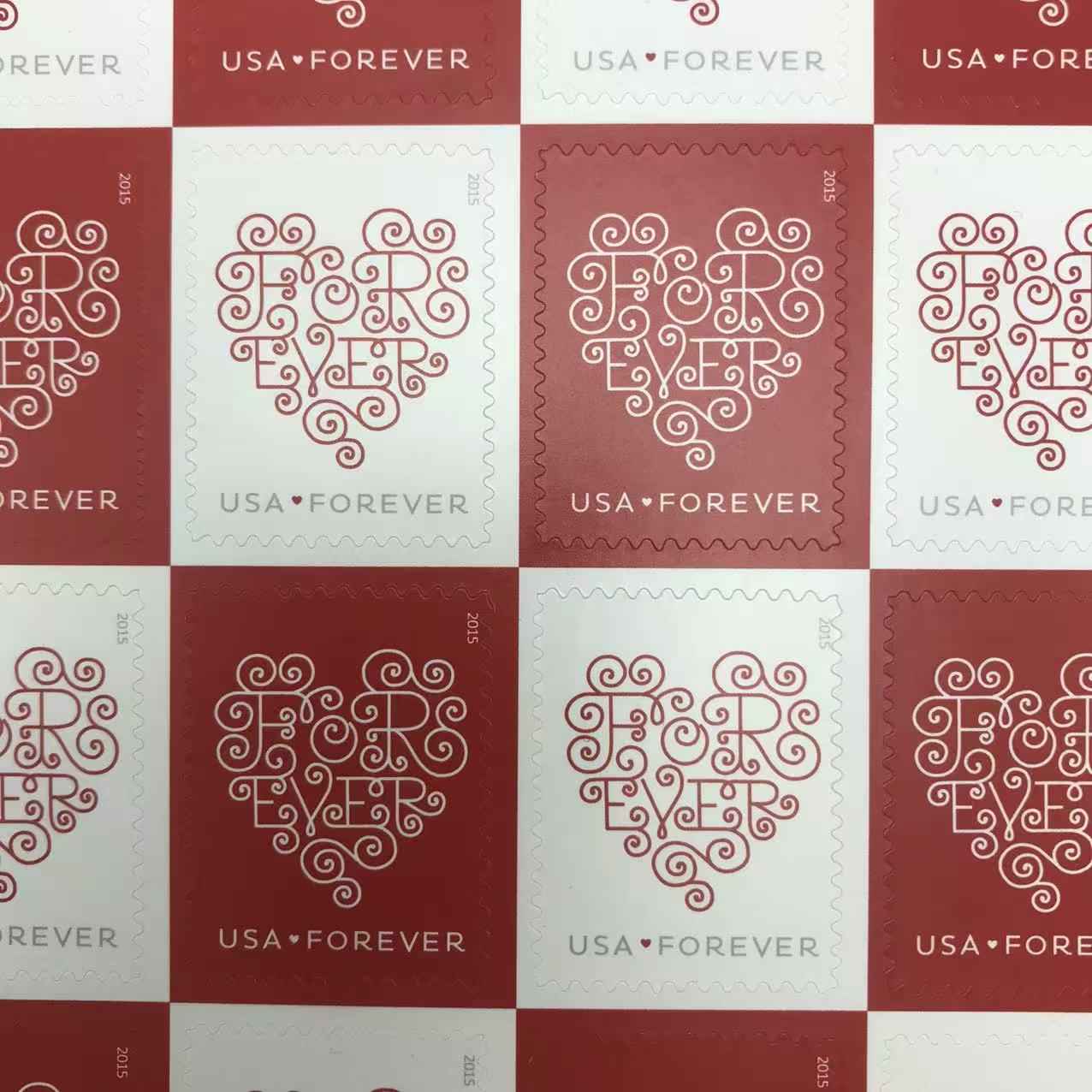 2015 Red and White Love Stamps 100pcs