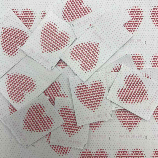 Made of Hearts Postage Stamps 100pcs