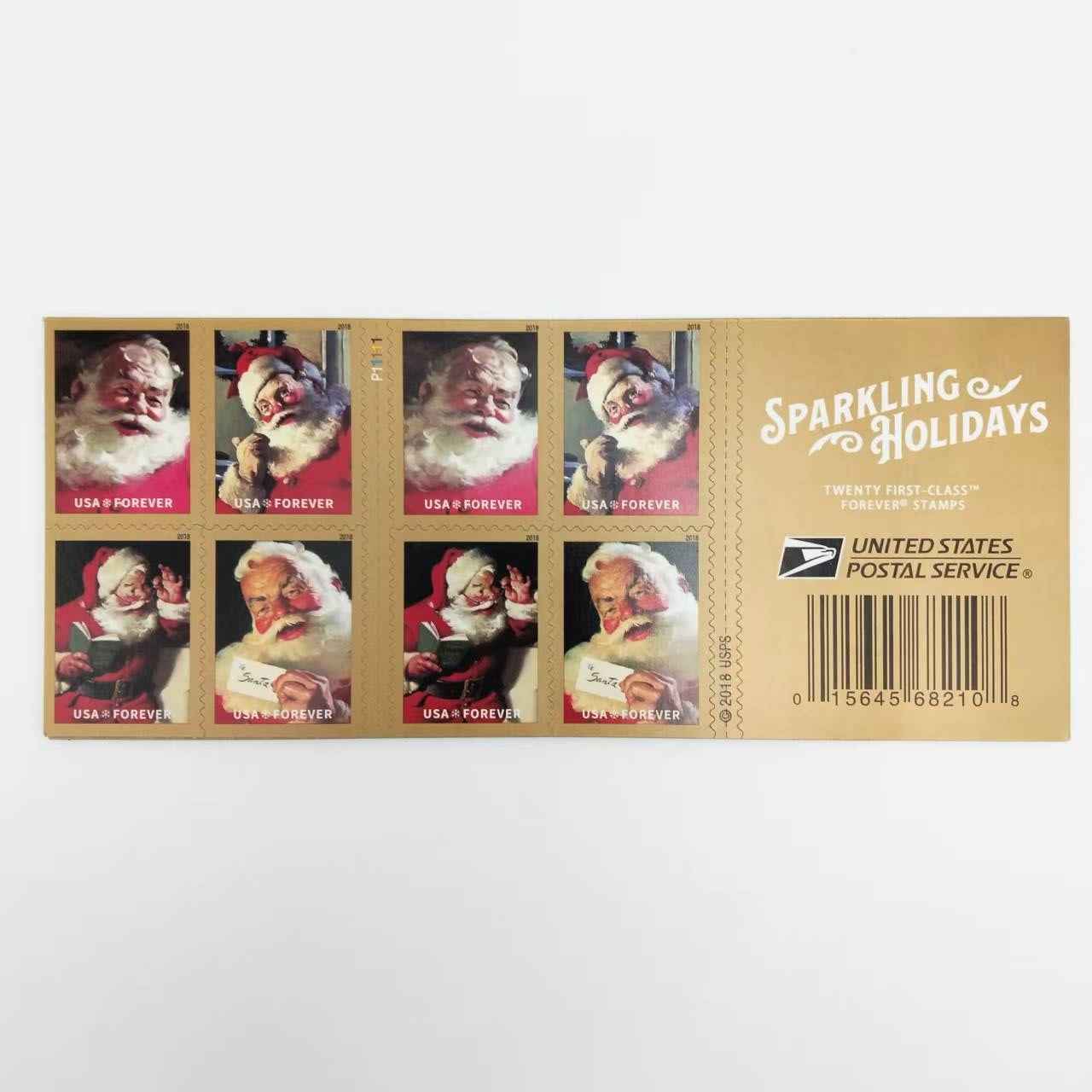 Sparkling Holidays Santas 2018 Forever Stamps 100pcs