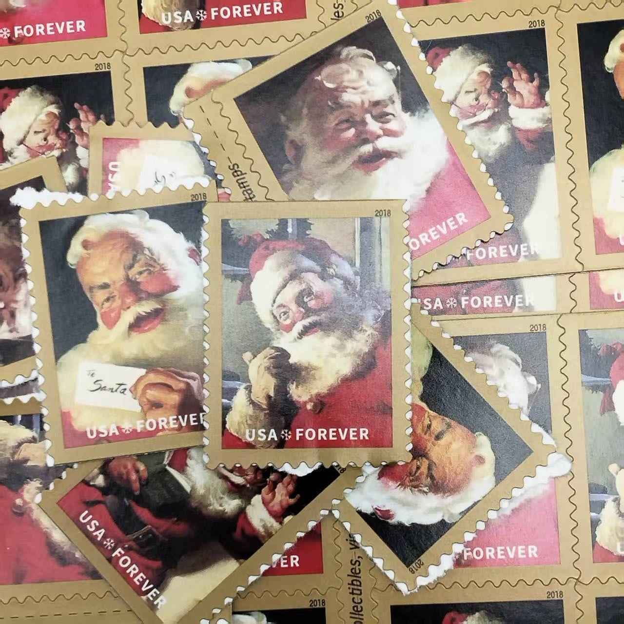 Sparkling Holidays Santas 2018 Forever Stamps 100pcs