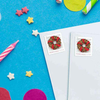 Holiday Wreaths Stamp Christmas 100pcs